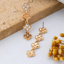 Clover Rhinestone Dangle Earrings