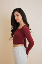 Long Sleeve Crop | Wine