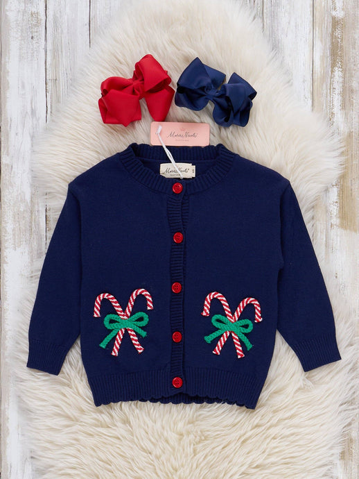 Candy Cane Cardigan | Navy