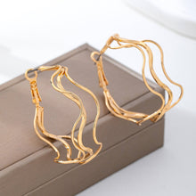 Textured Wavy Gold Hoop Earrings | Gold