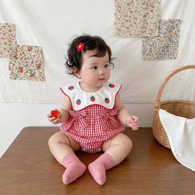 Strawberry Picnic Romper | Red