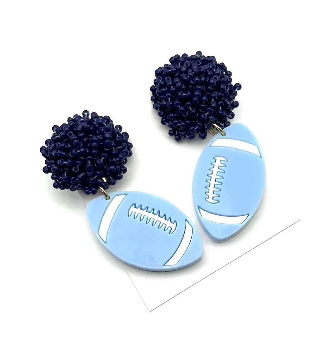 Football Pom Earrings