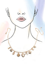 Flower Heart Charm Necklace