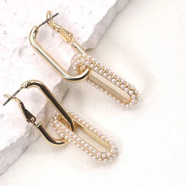 Link Pearl Chain Earring