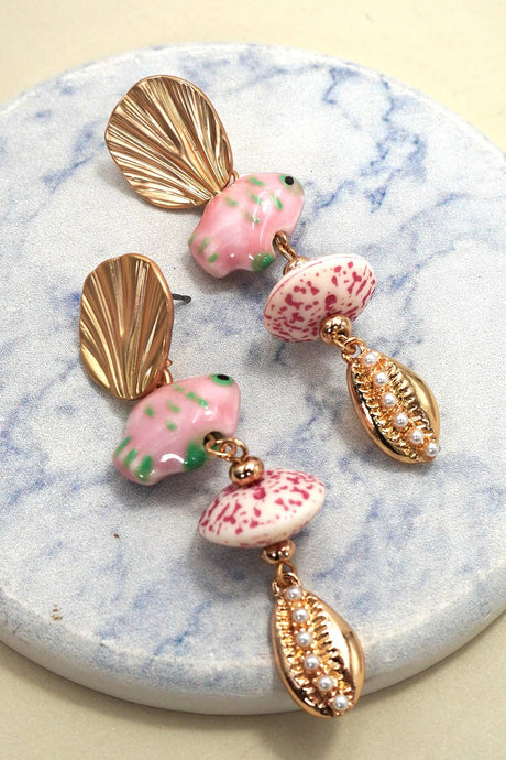 Ceramic Fish Earring | Pink