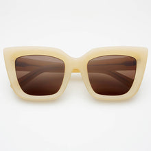 Portofino Acetate Oversized Cat Eye Sunglasses: Tan