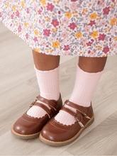 Scallop Hem Crew Socks | Mauve