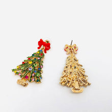 Christmas Tree Rhinestone Earrings