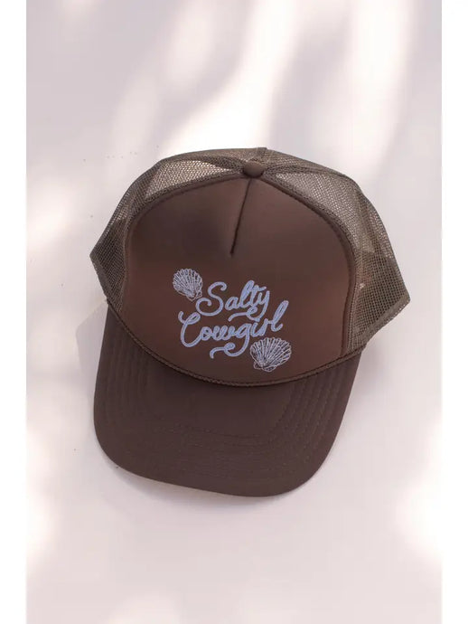 Salty Cowgirl Trucker Hat | Brown