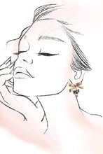 Vintage Porcelain Floral Earring