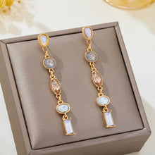 Shape Gemstone Linear Drop Earrings