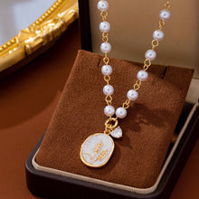 Pearl Chain Floral  Pendant Necklace