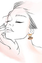 Flower Circular Hoop Earrings | Gold