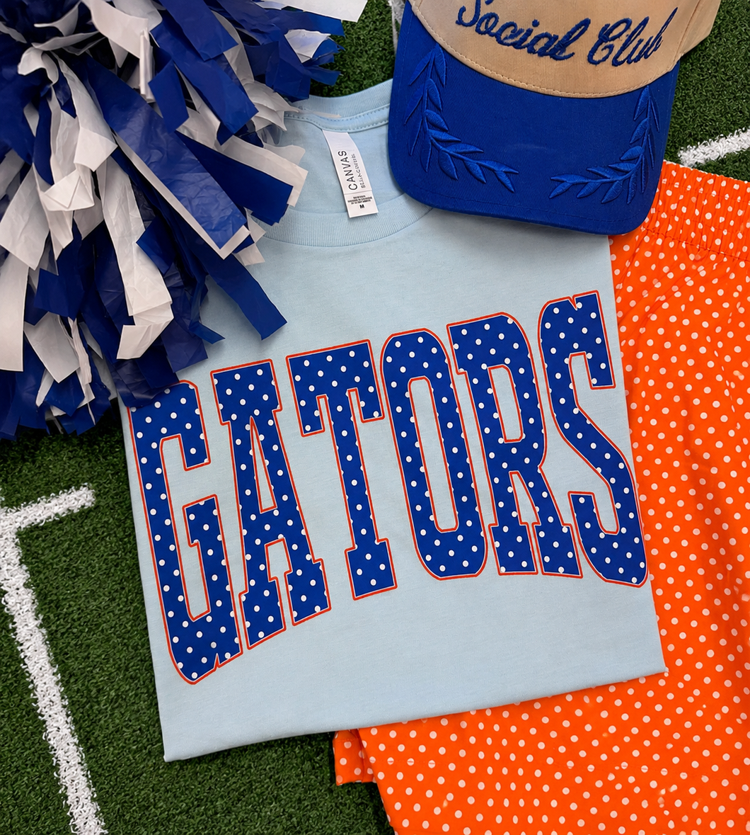 Gators Polka Dots Tee | Ice Blue