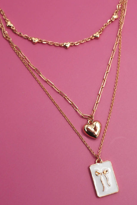 Square Bow Necklace | Gold*