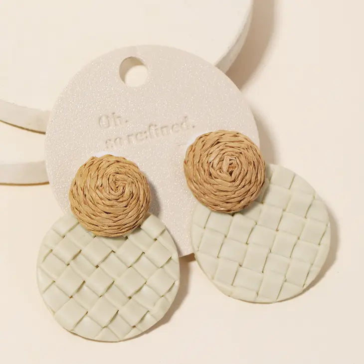 picture 1 Round Disc Clay Earrings | Taupe