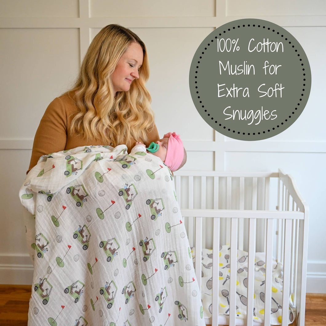 Golf A Round Baby Muslin Swaddle Blanket