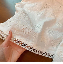 Eyelet Embroidery Lace Set | White