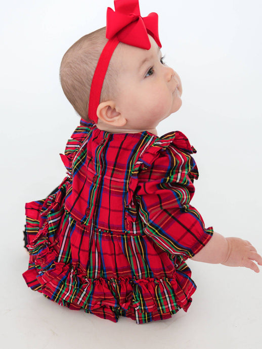 Nicholas Plaid Bubble Romper | Red