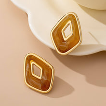 Enamel Geometric Stud Earrings | Pink