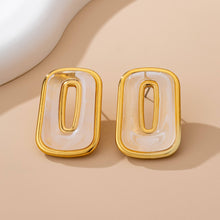 Enamel Rectangle Cutout Earring | Sage