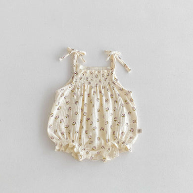 Bow Strap Floral Romper