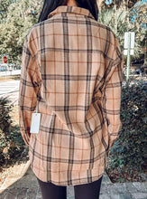 Oversize Plaid Button Top | Tan