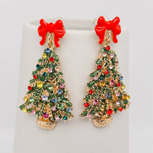 Christmas Tree Rhinestone Earrings