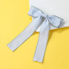 Gingham Bow Hair Clip | Blue