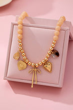 Beaded Bow Charm Necklace