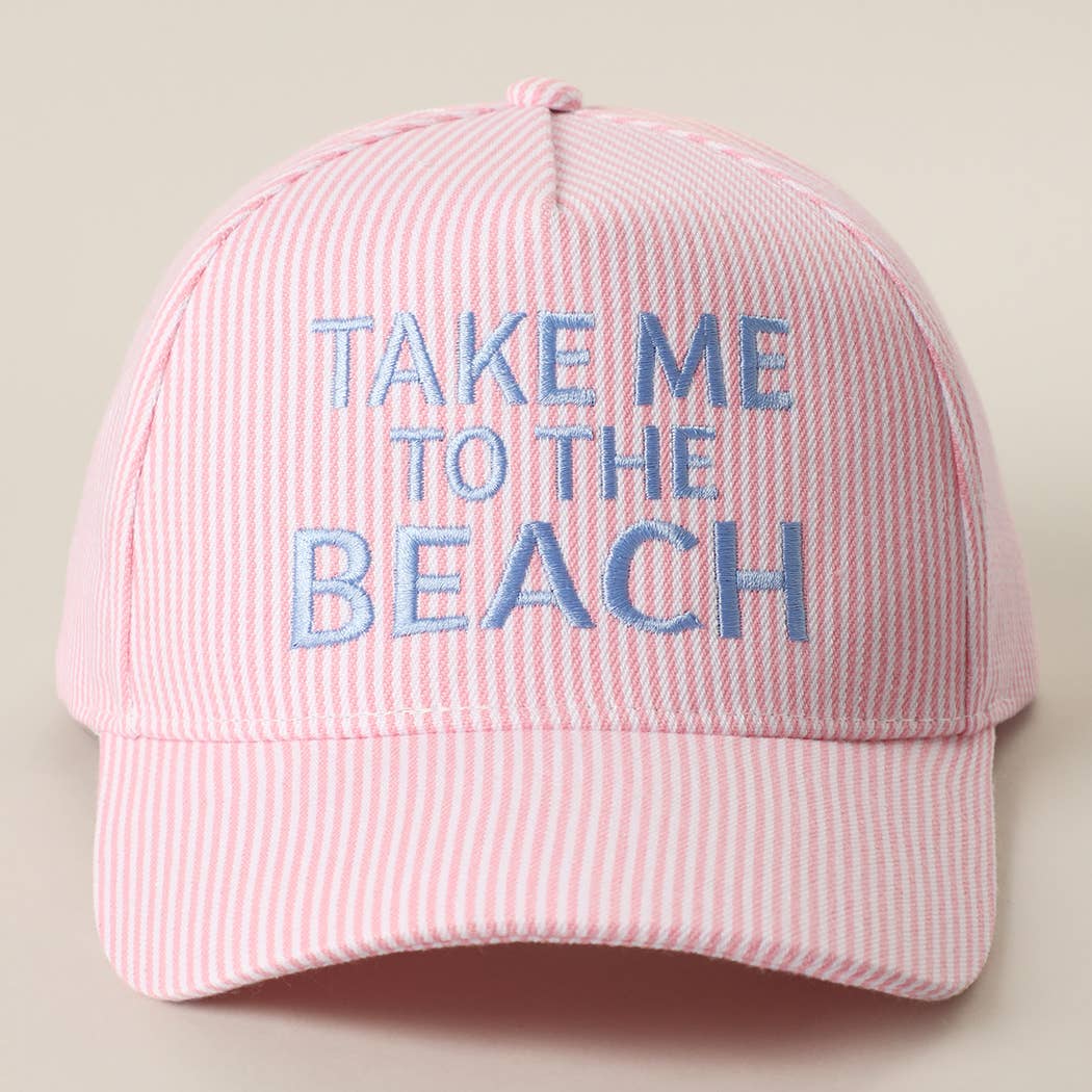 Take Me To The Beach Seersucker | Pink
