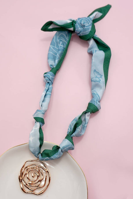 Handmade Scarf Charm Necklace | Floral