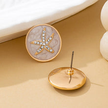 Starfish Medallion Stud Earrings | Gold