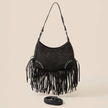 Fringe Belt Decor Shoulder Bag | Dark Brown