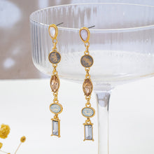 Shape Gemstone Linear Drop Earrings