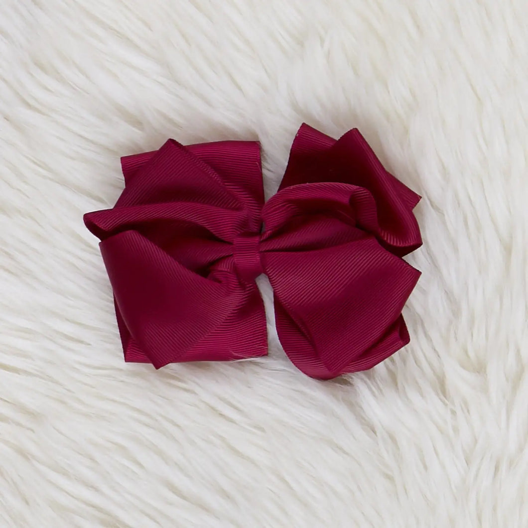 Double Layer Bow 5 Inch | Wine