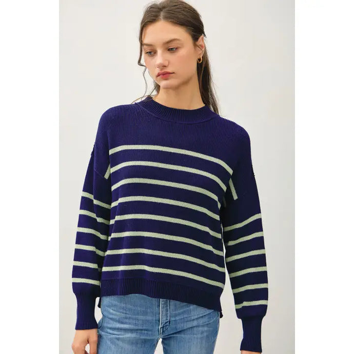 Oasis Striped Sweater | Navy