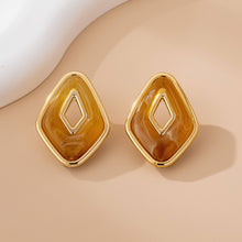Enamel Geometric Stud Earrings | Pink
