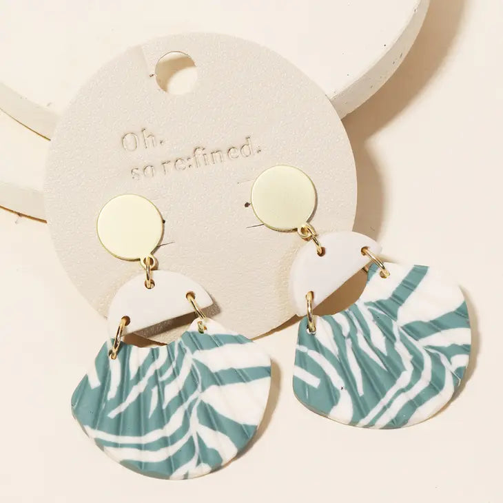 picture 1 Clay Shell Drop Earrings | Teal