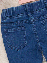 Heart Embroidered Denim Bell Bottoms