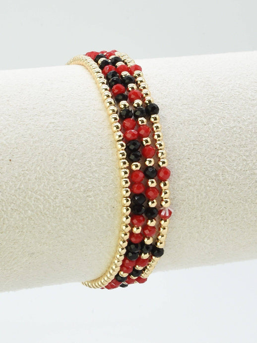 Gameday Set of 4 Bracelets | Red + Black