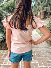 Ruffle Basic Tee | Salmon