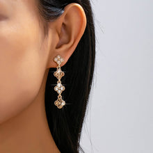 Clover Rhinestone Dangle Earrings