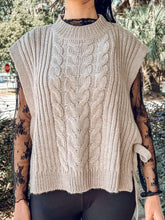 Knit Side Tie Vest | Taupe