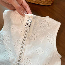 Eyelet Embroidery Lace Set | White