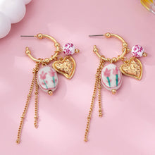 Floral Charm Hoop Earrings | Gold*