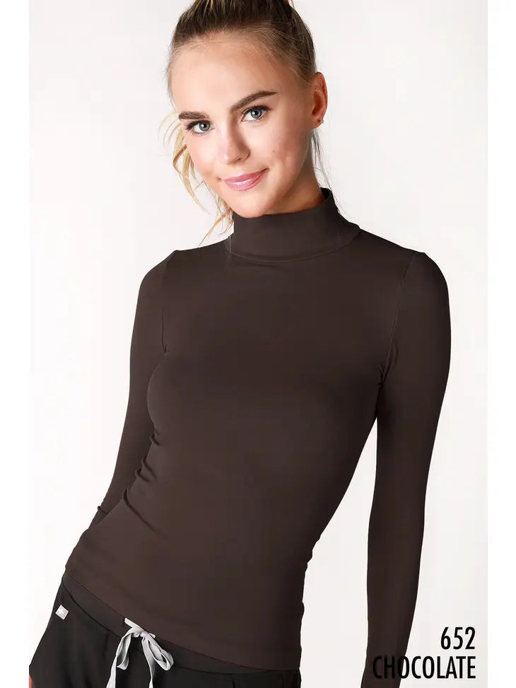 picture 1 Mock Neck Top | Chocolate