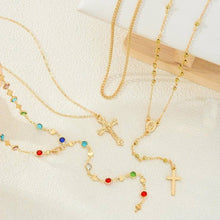 Multi Stone Colored Lariat Necklace