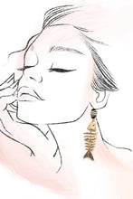 Retro Bone Fish Earring