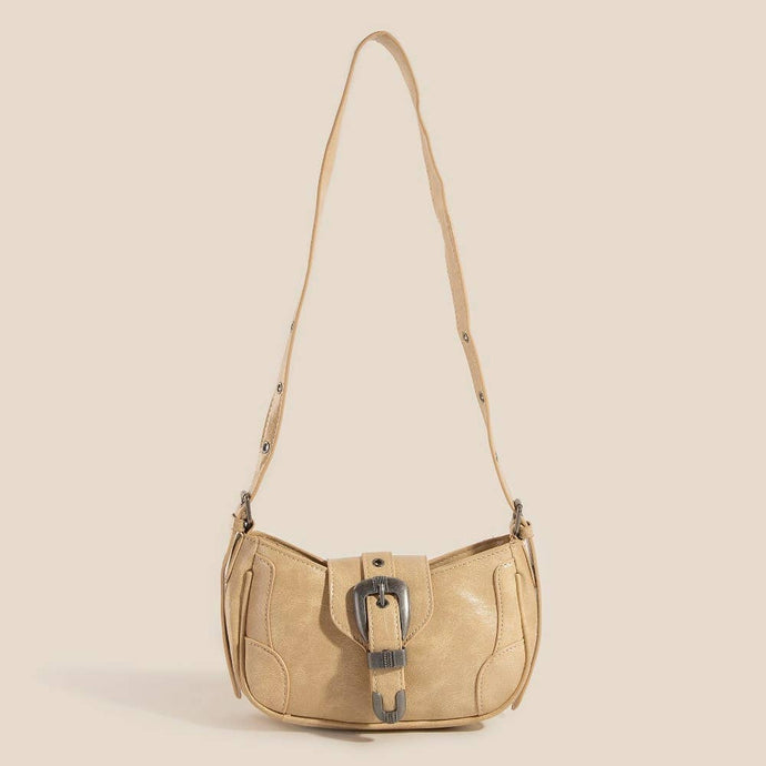 Western Buckle Shoulder Bag | Ivory